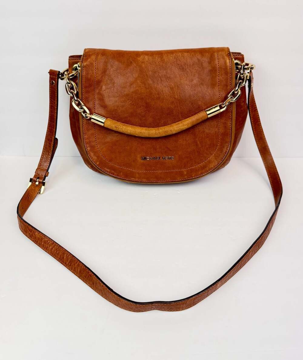 Michael Kors Stanthorpe Convertible Brown Leather Shoulder/Crossbody Bag